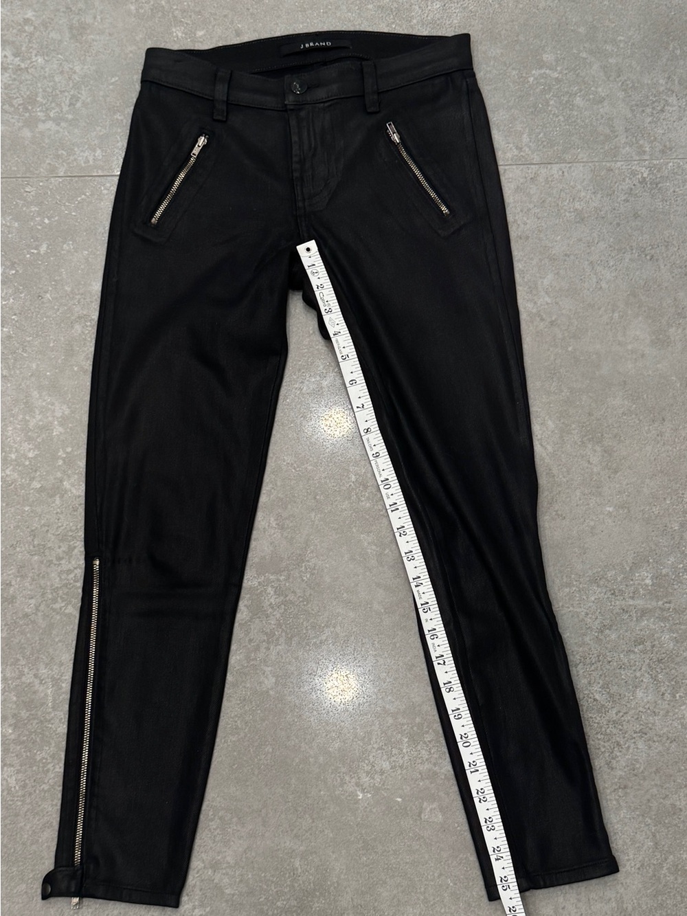 J Brand Black Skinny Coated Jeans with Zip Accents - Picture 8 of 8